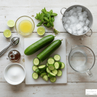 Ingredients for Cucumber Lime Agua Fresca