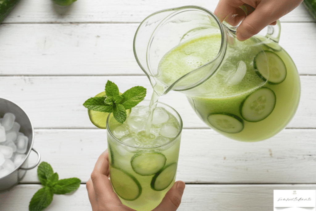 Finally, serve your Cucumber Lime Agua Fresca over ice. In addition, garnish with fresh mint leaves or lime slices for extra flavor and presentation.