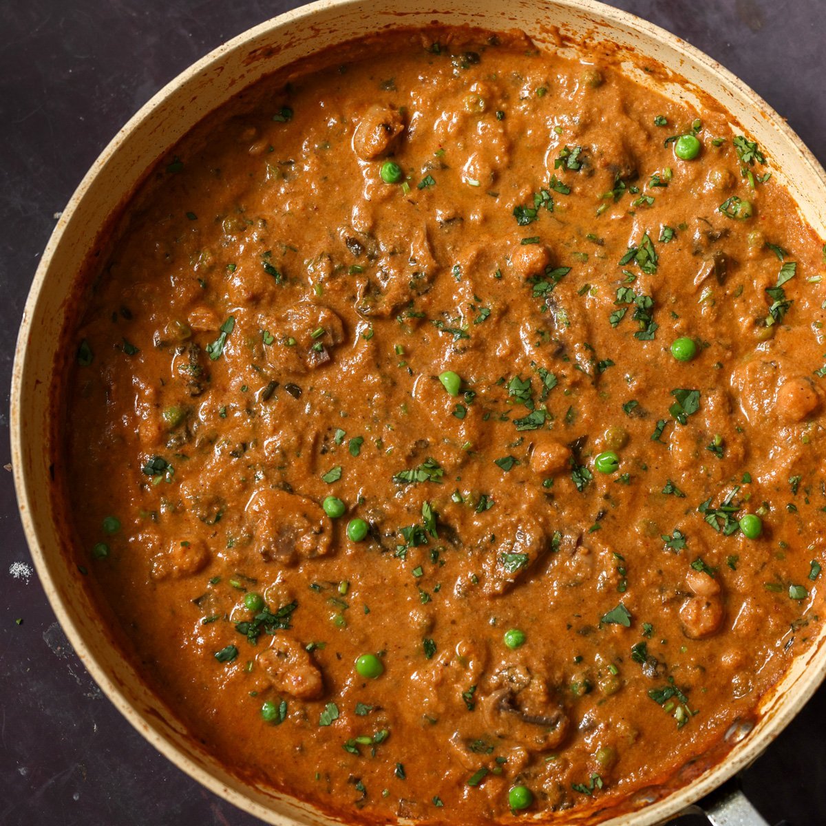 Vegan Mushroom Matar Masala (gluten-free, soy-free)