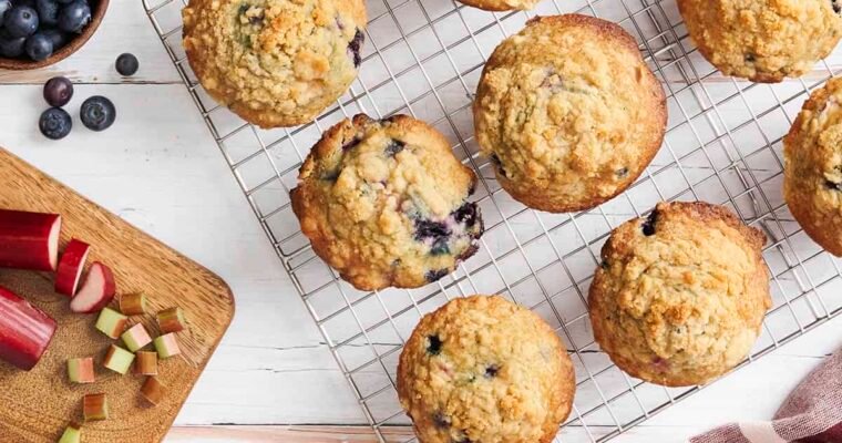 Blueberry Rhubarb Muffins – Budget Bytes