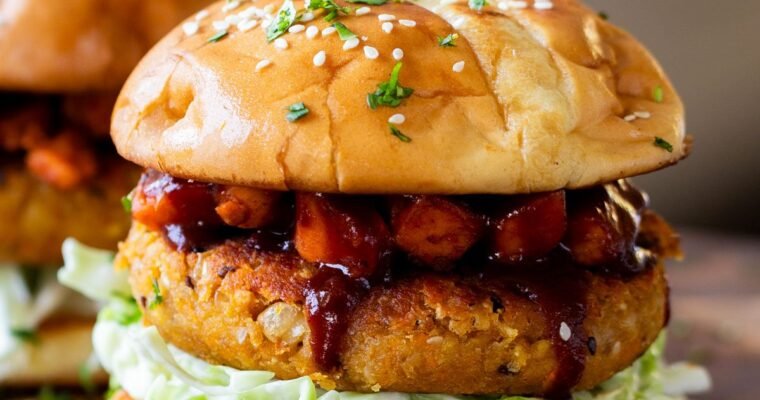 Vegan Peanut Carrot White Bean Burgers