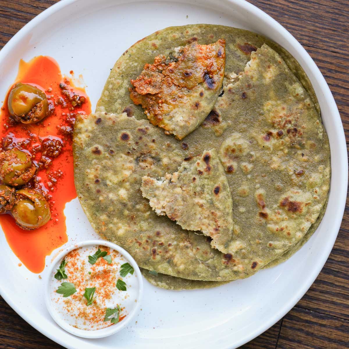 Vegan Spinach Paratha (Indian Spinach Flatbread)