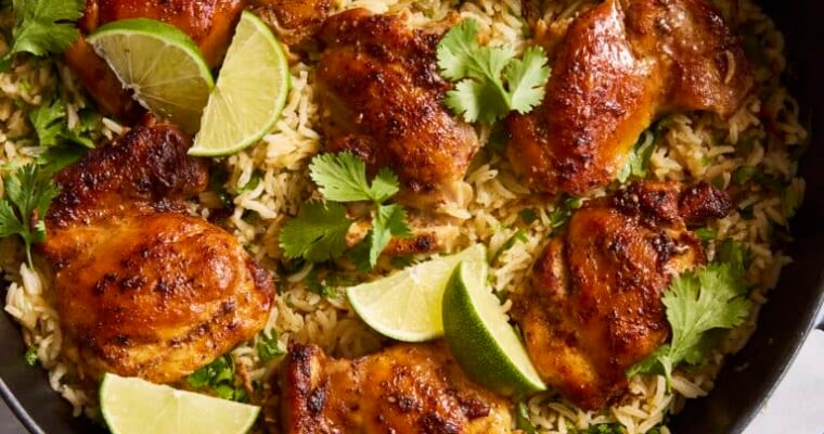 One Pan Cilantro Lime Chicken and Rice