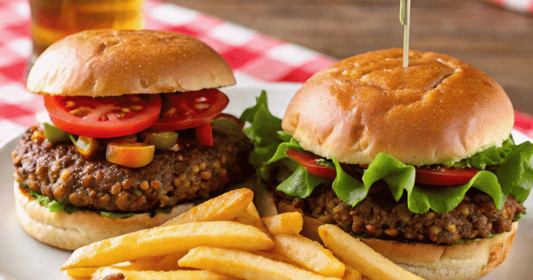 BBQ Lentil Burgers (Easy Vegan Veggie Burgers!)