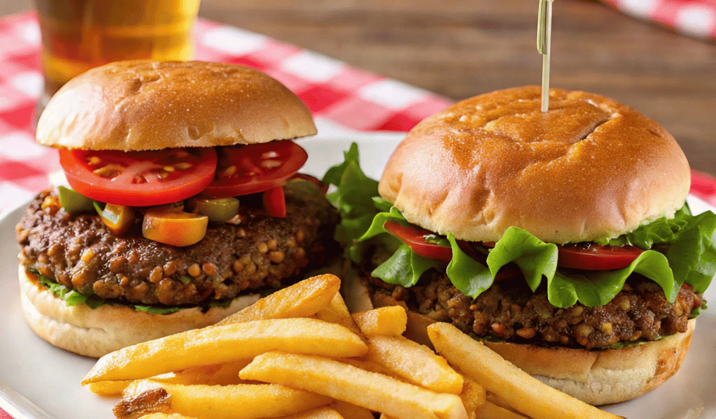 BBQ Lentil Burgers (Easy Vegan Veggie Burgers!)