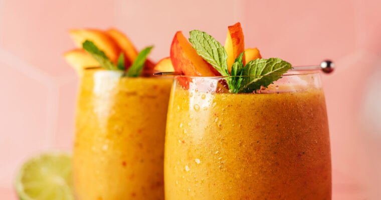 Vegan Frozen Peach Daiquiri (2 Ways!)