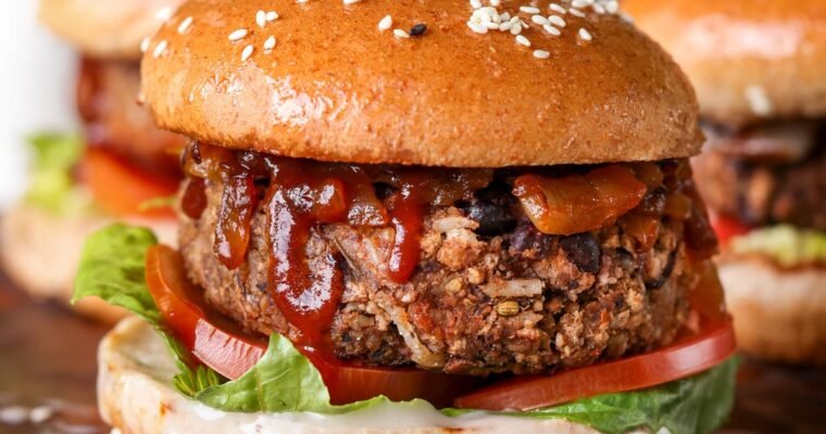 Vegan Grillable Veggie Burger – Black Bean Sunflower Seed Burger