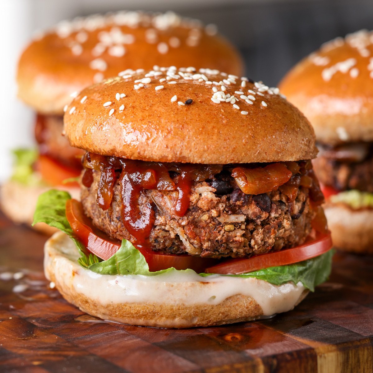 Vegan Grillable Veggie Burger – Black Bean Sunflower Seed Burger