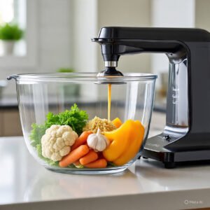 In a food processor, combine cauliflower, carrots, bell pepper, garlic, and ginger. Pulse until finely chopped.
