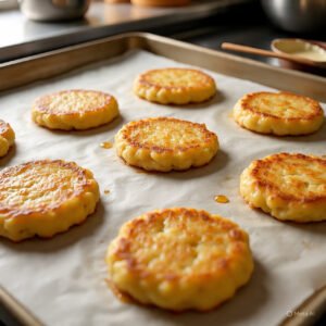 Place patties on a parchment-lined baking sheet. Brush with glaze. Bake at 400°F (200°C) for 20–25 minutes, flipping halfway.