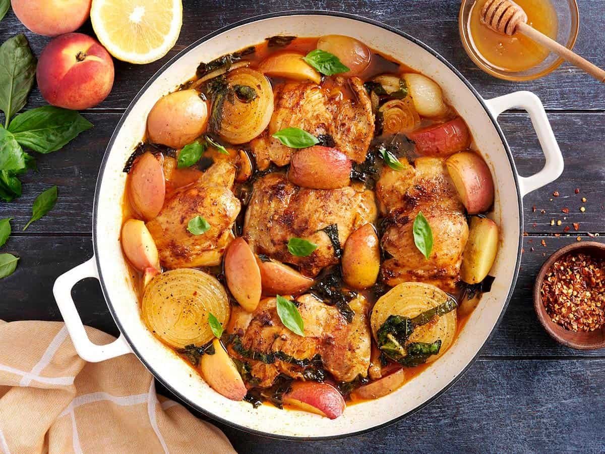 Braised Chicken and Peaches – Budget Bytes