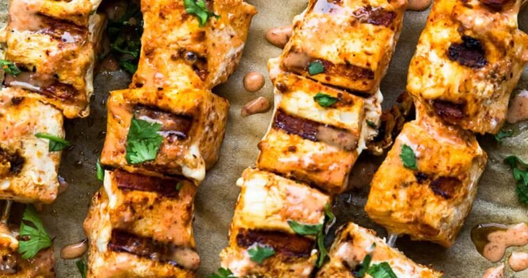 Thai Red Curry Swordfish Kabobs