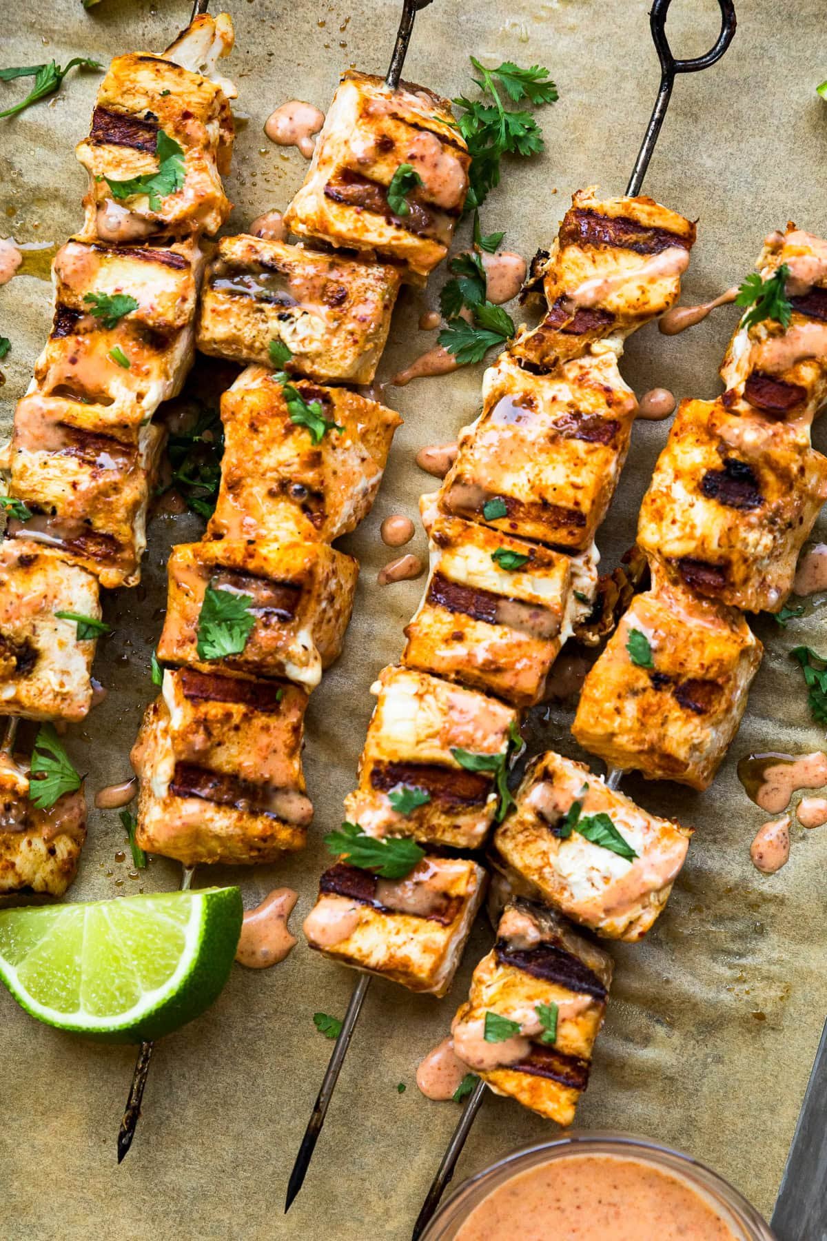 Thai Red Curry Swordfish Kabobs