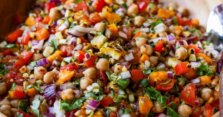 Vegan Mango Chickpea Salad (oil-free option)