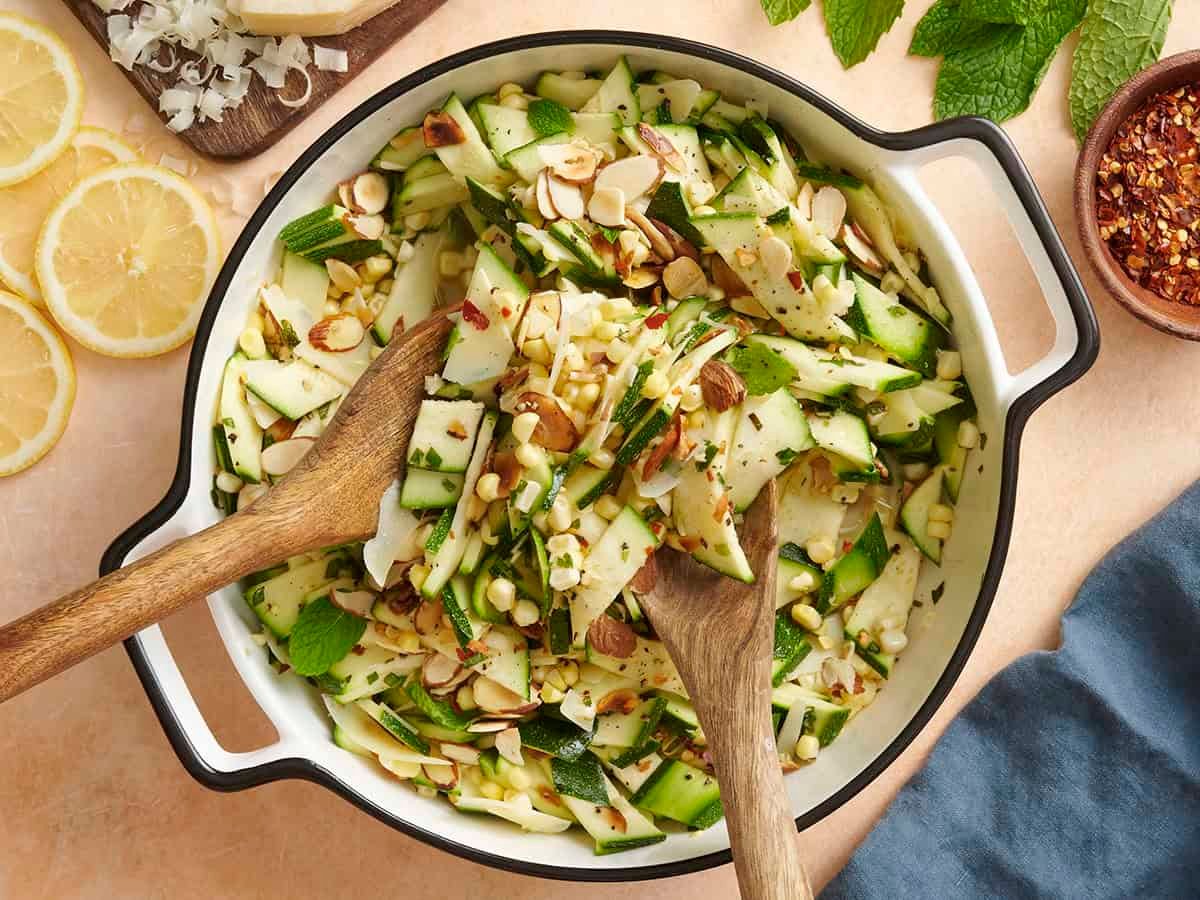 Zucchini, Corn, and Toasted Almond Salad