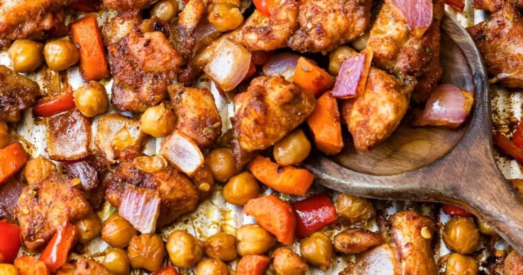 Chicken Shawarma Sheet Pan Dinner (Easy One Pan Meal)