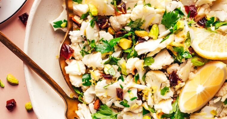 Vegan Cauliflower Salad with Dates & Pistachios