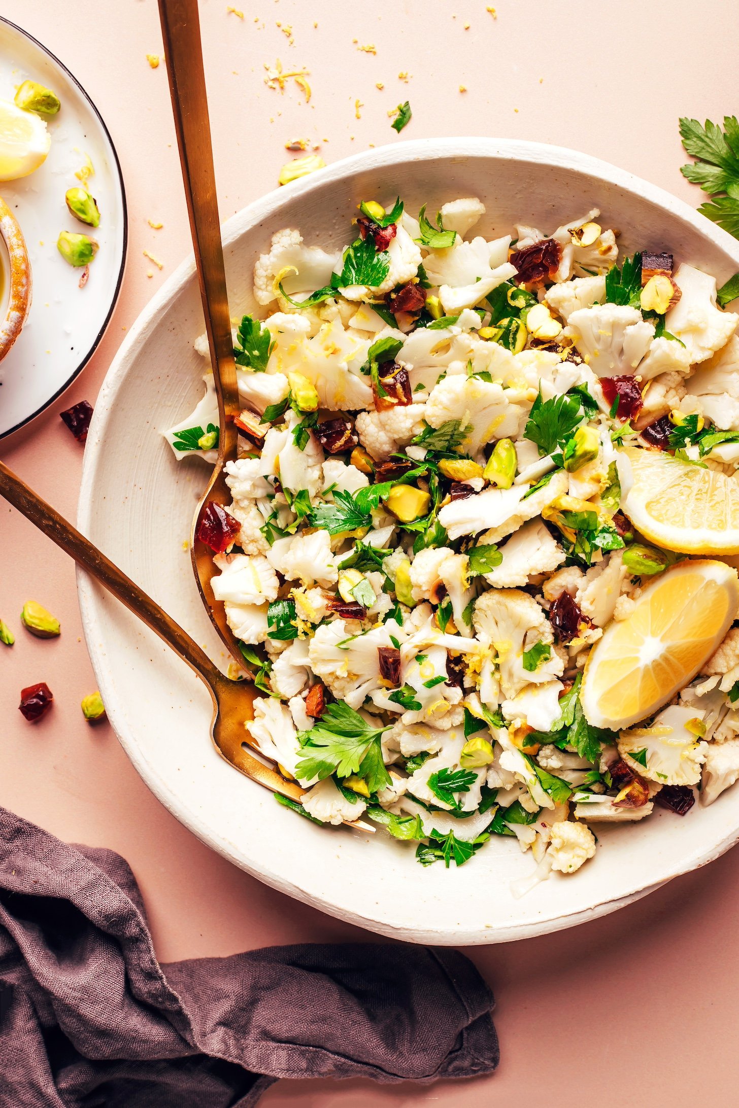 Vegan Cauliflower Salad with Dates & Pistachios