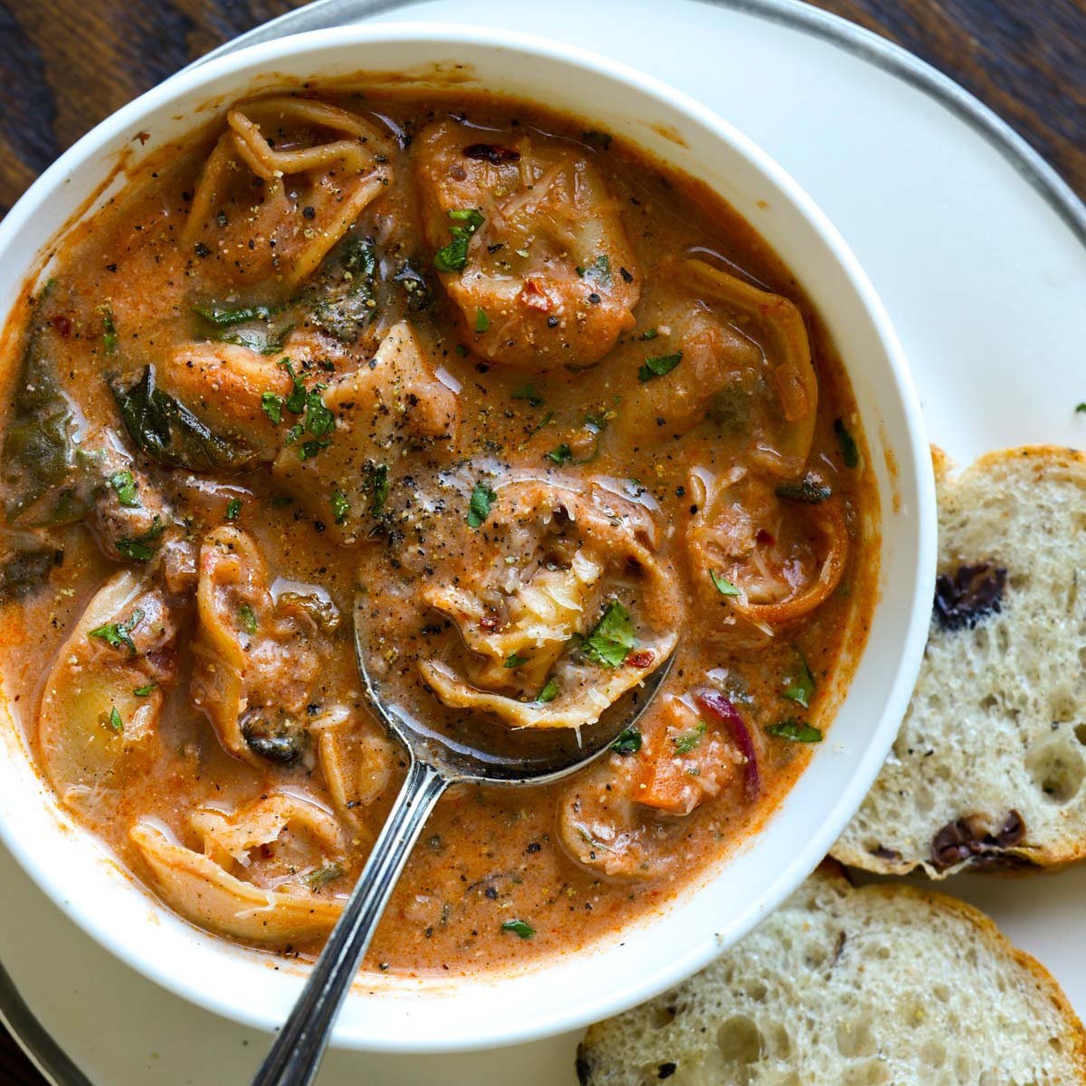 Vegan Creamy Tortellini Soup