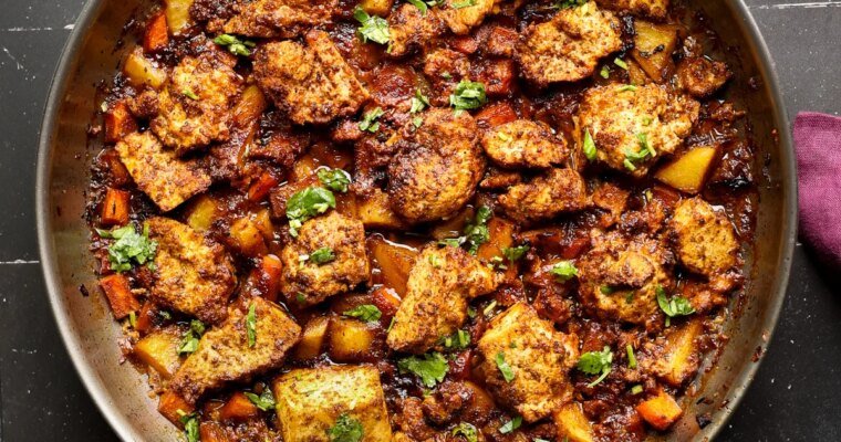 Vegan Braised Tofu and Vegetables (1 pan!)