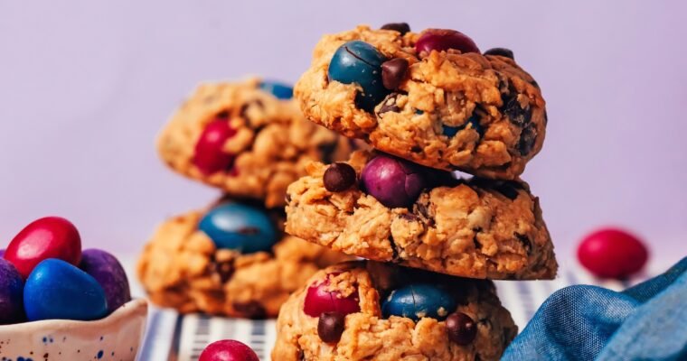 Vegan Easy Gluten-Free Monster Cookies (Vegan, Flourless!)