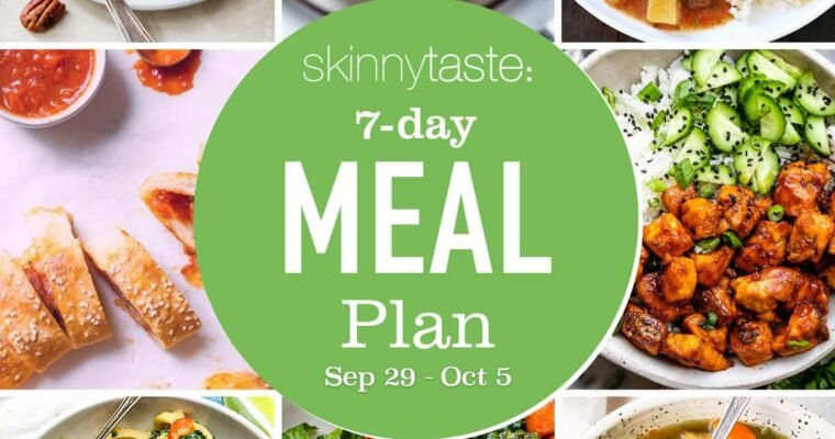 Free 7 Day Healthy Meal Plan (Sept. 29- Oct. 5)