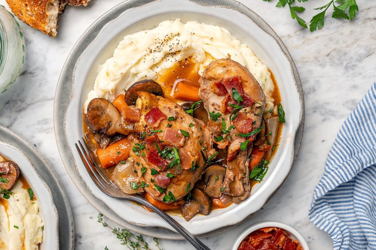 Slow Cooker Coq au Vin (Easy French Comfort Food)
