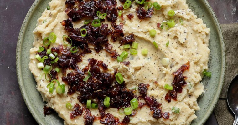 Vegan Caramelized Onion Mashed Potatoes