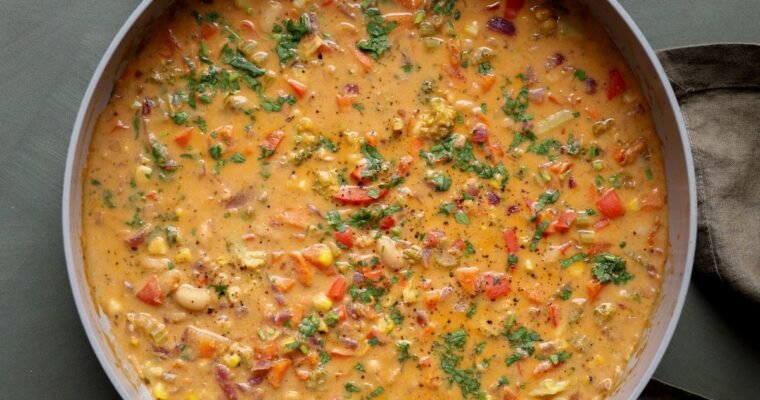 Vegan Lemon White Bean Soup (gluten-free w/ soy- & nut-free options)