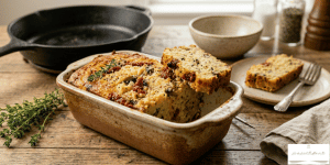Transfer the mixture into a baking dish and shape it into a loaf.