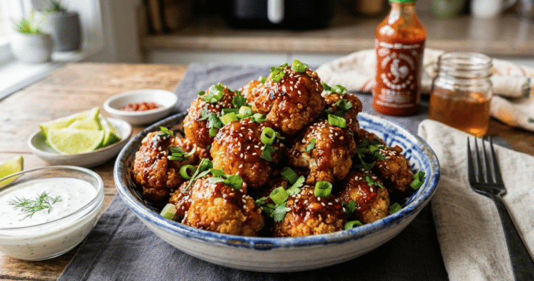 Air Fryer Cauliflower Wings with Honey Sriracha