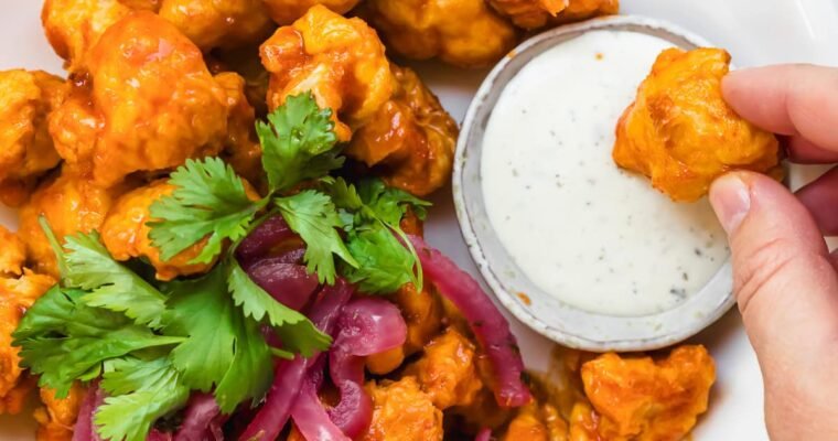 Air Fryer Cauliflower Wings with Honey Sriracha