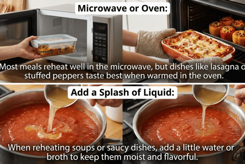 Microwave or Oven
Add a Splash of Liquid