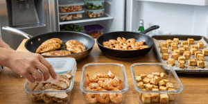 Cook proteins in advance and refrigerate: