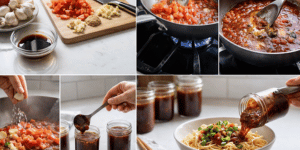 Prepare sauces ahead of time and store them in small jars.