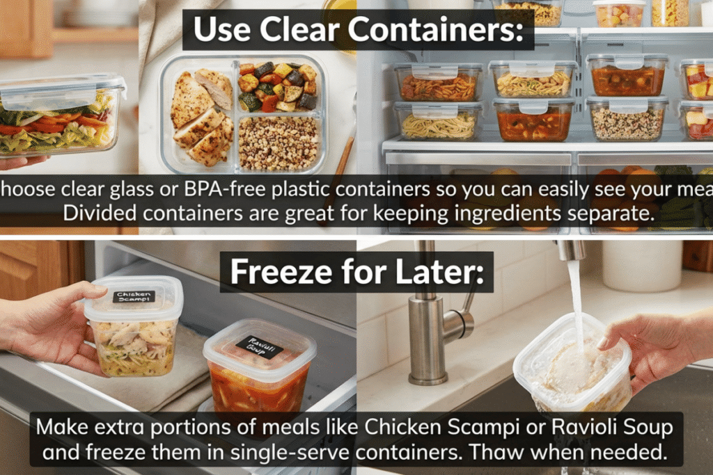 Use Clear Containers
Freeze for Later